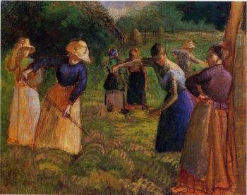 Camille Pissarro : Haymaking at Eragny II